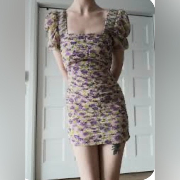 Zara ruched bodycon floral dress - Picture 5 of 5